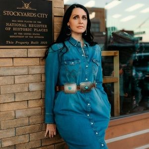 Pearl Snap Denim Wrangler Dress